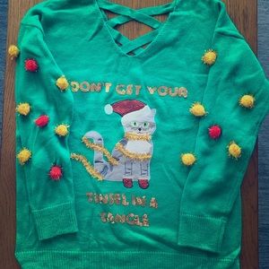 Don’t Get Your Tinsel In A Tangle Cat sweater